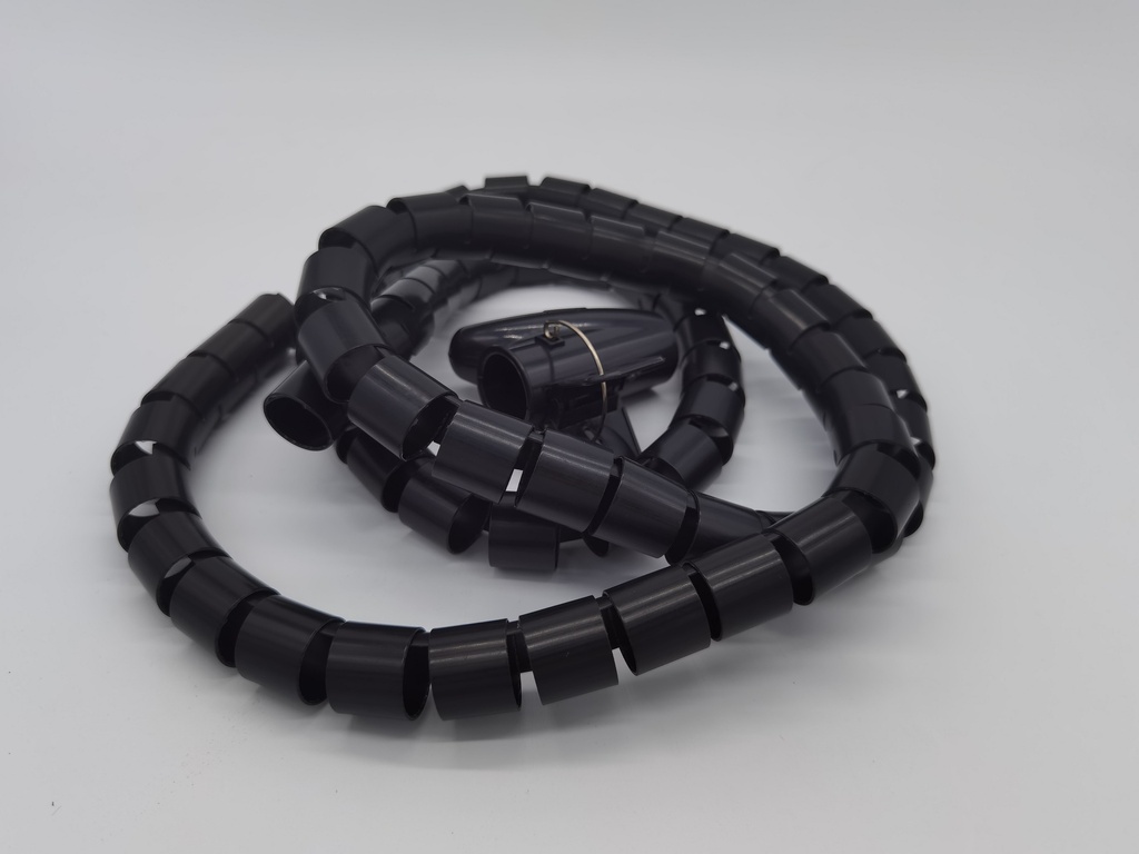 Cubre cable en espiral 25mm x 1 metro negro