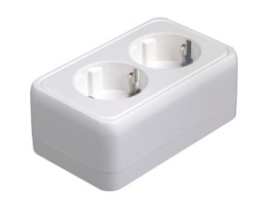 Enchufe de superficie doble (caja de 10 pcs)