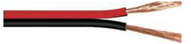 [CP02R] Cable paralelo audio ROJO/NEGRO 2x0.75mm (rollo 100m)