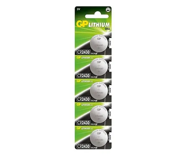 [CR2430-B5 GP] Pilas Litio de Botón CR2430-B5 GP 3V Pack de 5 uds